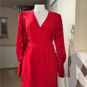 KEEPSAKE the Label Vibrant Red Long Sleeve Dress